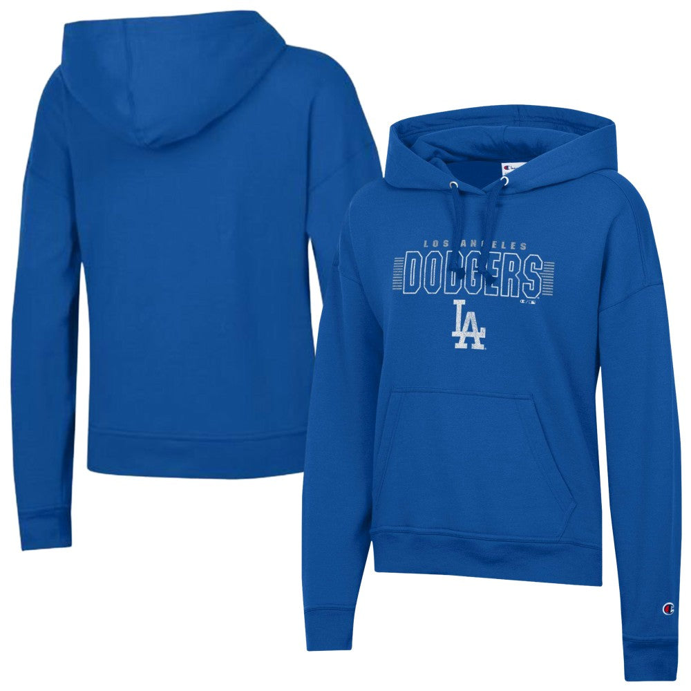 Los Angeles Dodgers Champion Women's Distressed Powerblend Hoodie - Royal Hoodies