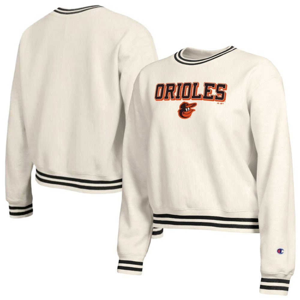 Baltimore Orioles Champion Women's Reverse Weave Sweatshirt - Cream Sweatshirts