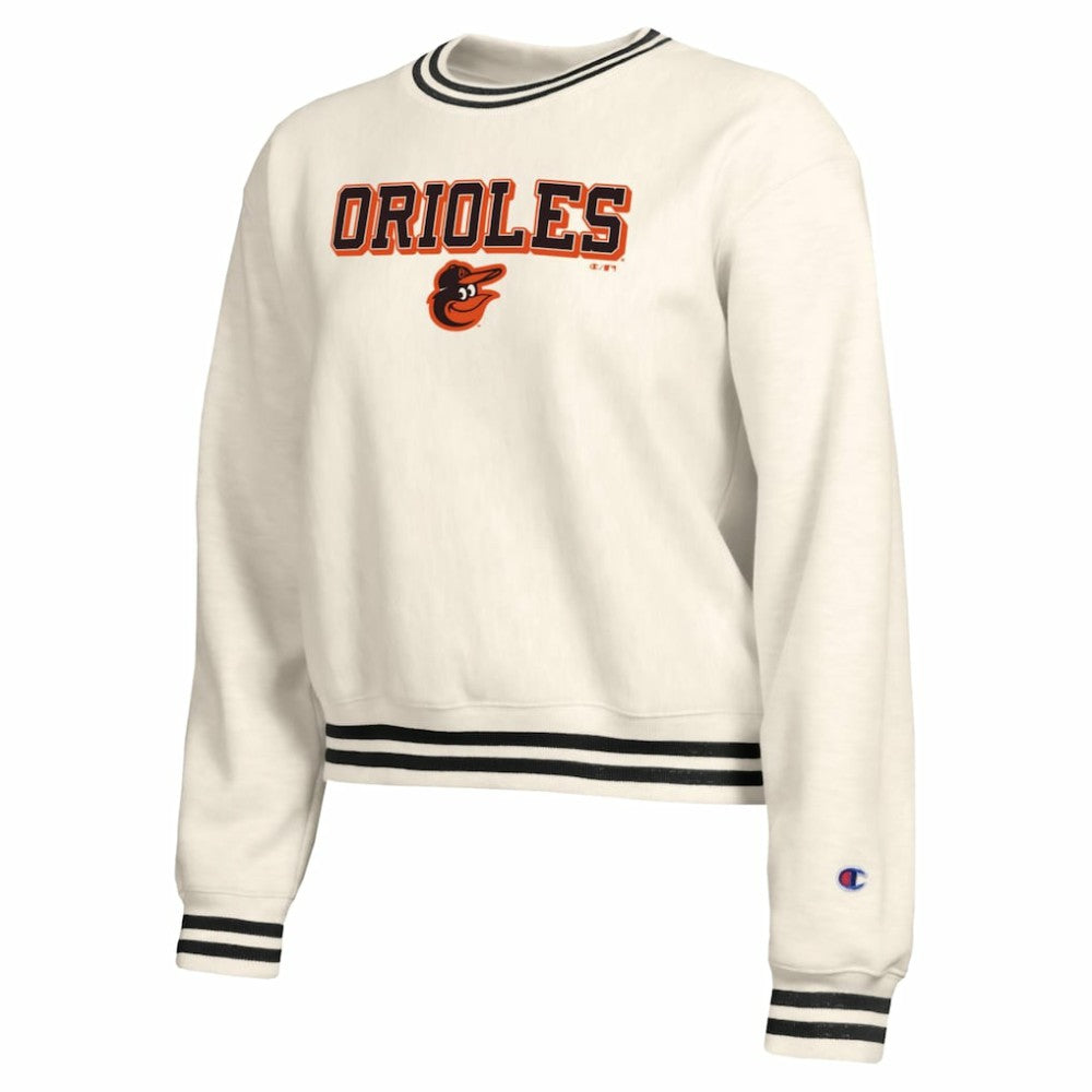 Baltimore Orioles Champion Women's Reverse Weave Sweatshirt - Cream Sweatshirts