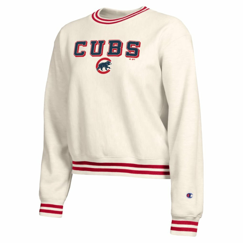 Chicago Cubs Champion Women's Reverse Weave Sweatshirt - Cream Sweatshirts