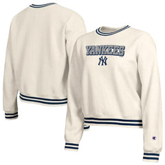 New York Yankees Champion Women's Reverse Weave Sweatshirt - Cream Sweatshirts