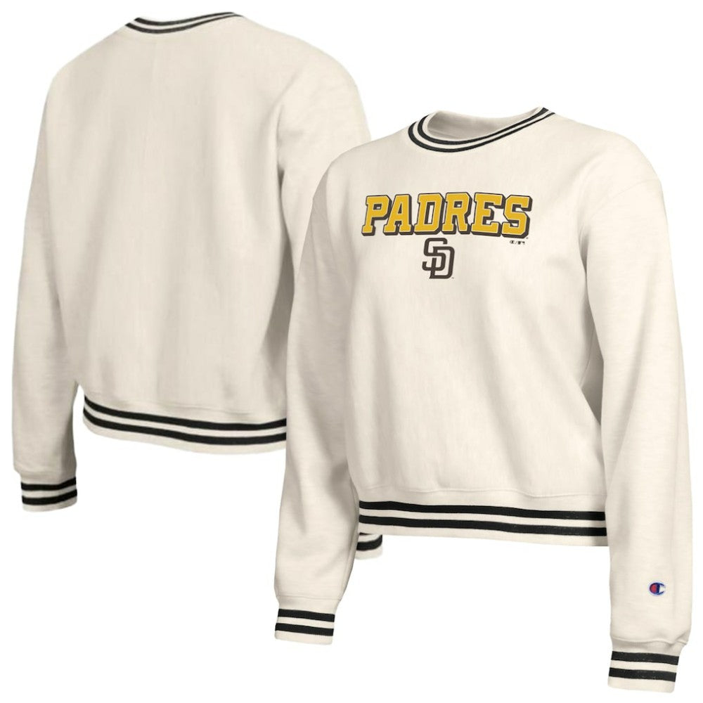 San Diego Padres Champion Women's Reverse Weave Sweatshirt - Cream Sweatshirts