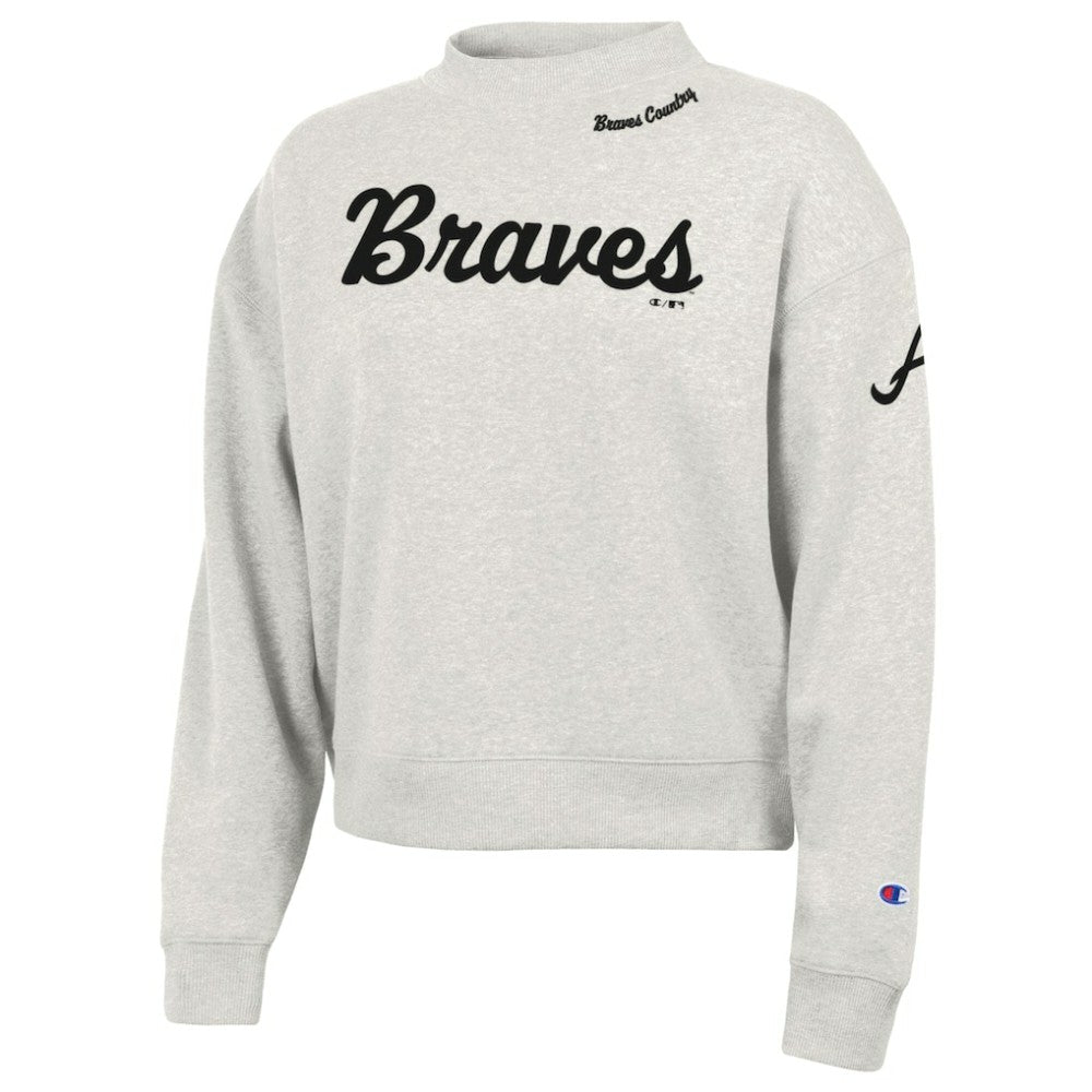 Atlanta Braves Champion Women's Triumph Tri-Blend Sweatshirt - Stone Sweatshirts
