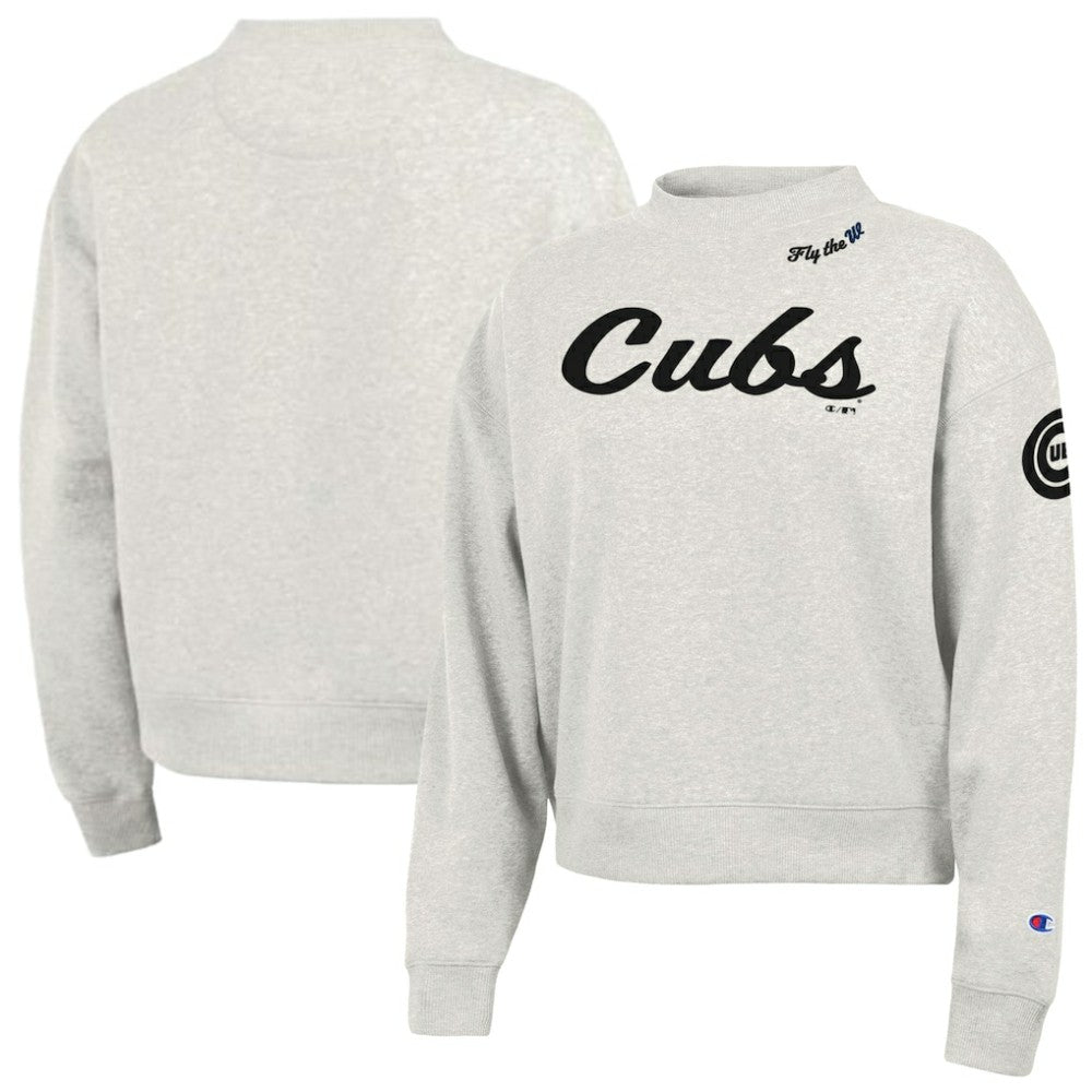 Chicago Cubs Champion Women's Triumph Tri-Blend Sweatshirt - Stone Sweatshirts