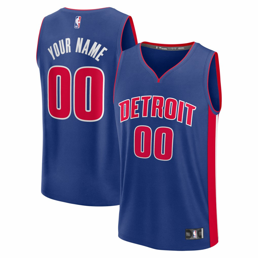 Detroit Pistons Fastbreak Custom Jersey Icon Editi- Blue - Fanatics