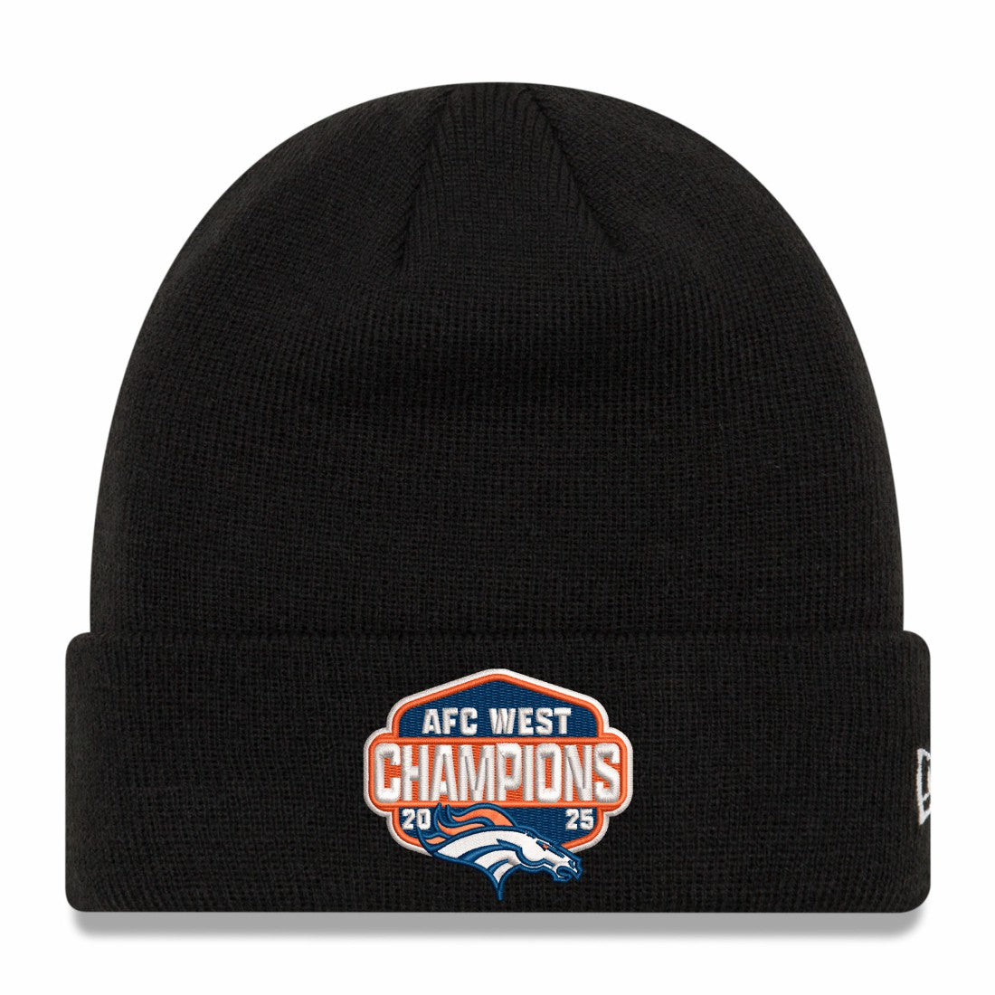 Denver Broncos New Era 2025 AFC West Division Champions Cuffed Knit Hat - Black Hats