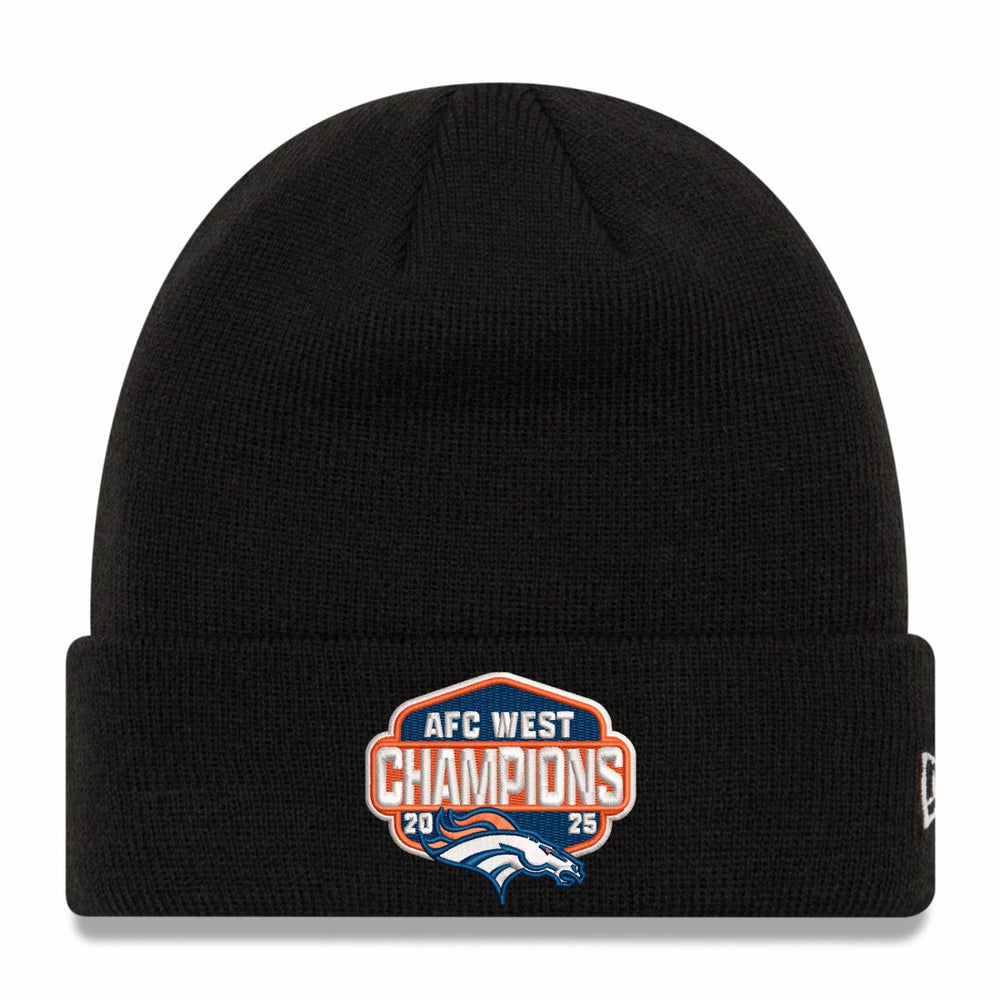 Denver Broncos New Era 2025 AFC West Division Champions Cuffed Knit Hat - Black Hats