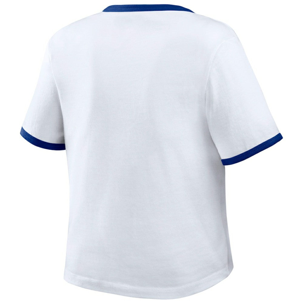 Los Angeles Dodgers WEAR by Erin Andrews Women's Ringer Baby T-Shirt - White T-shirts