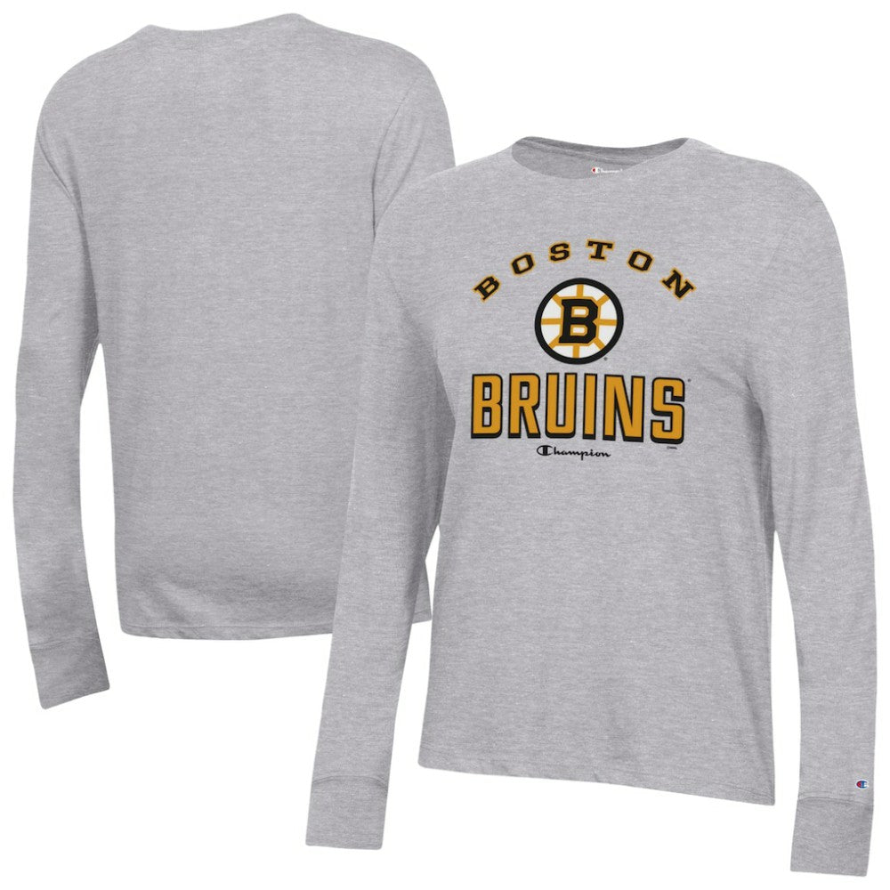 Boston Bruins Champion Women's Core Long Sleeve T-Shirt - Gray | US 203724901