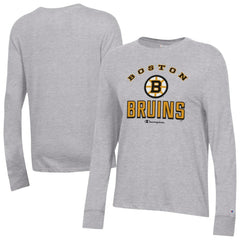 Boston Bruins Champion Women's Core Long Sleeve T-Shirt - Gray | US 203724901