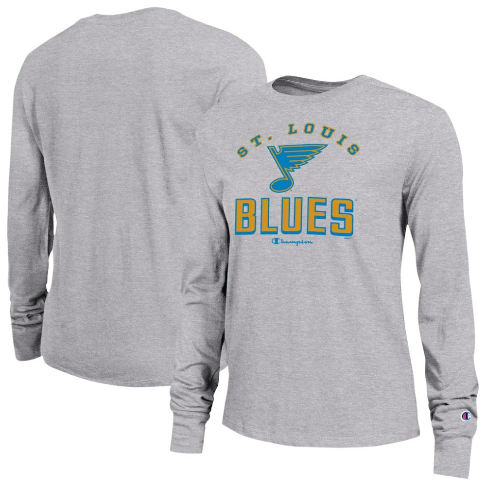 St. Louis Blues Champion Women's Core Long Sleeve T-Shirt - Gray | US 203724902