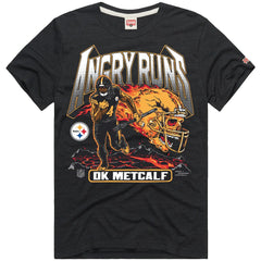 DK Metcalf Pittsburgh Steelers Homage Unisex Angry Runs Player Graphic Tri-Blend T-Shirt - Charcoal T-shirts