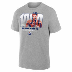 Leon Draisaitl Edmonton Oilers 1000 Career Points Legacy T-Shirt - Gray | US 203725411