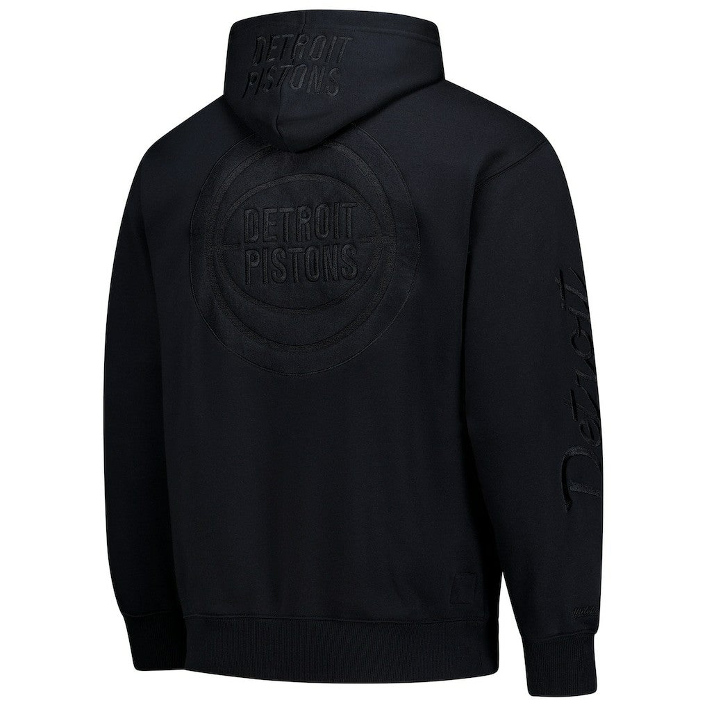 Detroit Pistons Phantom Fleece Hoodie Black - Mitchell & Ness