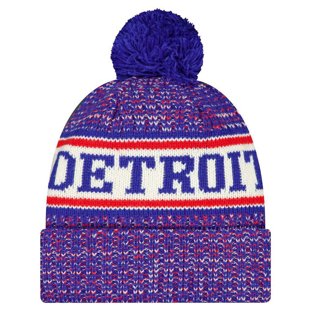 Detroit Pistons Team Cuffed Knit Hat with Pom Blue - New Era