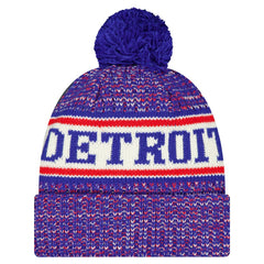 Detroit Pistons Team Cuffed Knit Hat with Pom Blue - New Era