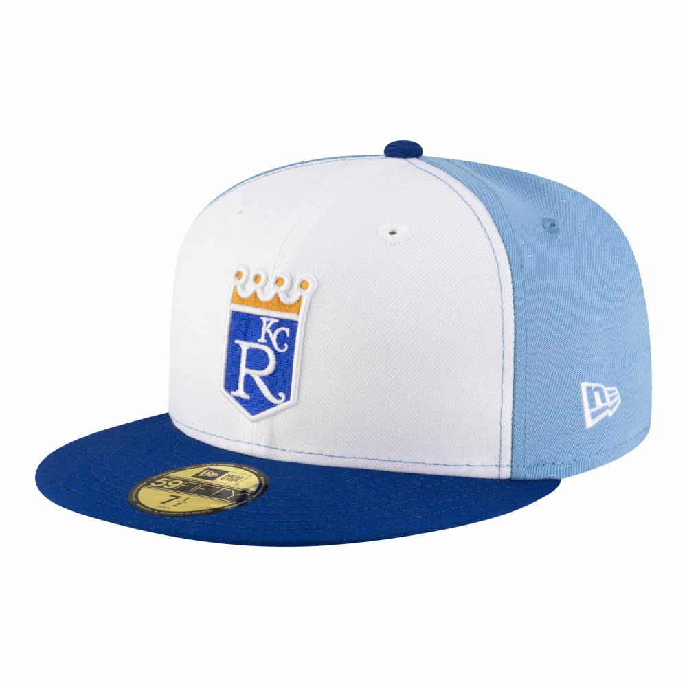 Kansas City Royals New Era Authentic Collection On-Field 59FIFTY Fitted Hat - White/Light Blue Hats
