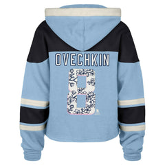 Alexander Ovechkin Washington Capitals '47 Women's Cherry Blossom Superior Lacer Cropped Pullover Hoodie - Light Blue | US 203730592