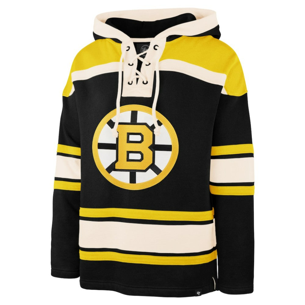 Jeremy Swayman Boston Bruins '47 Player Name & Number Lacer Hoodie - Black | US 203730594