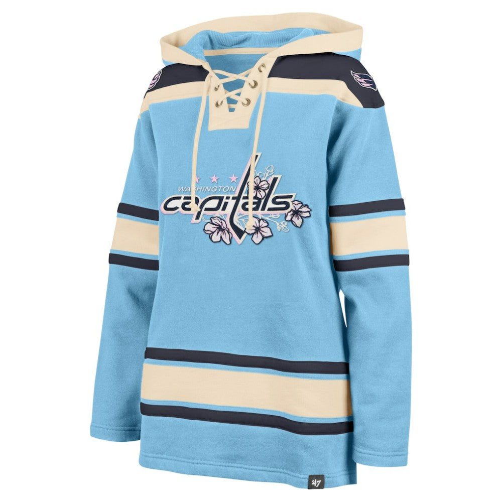 Washington Capitals '47 Women's Superior Lacer Pullover Hoodie - Light Blue | US 203730595