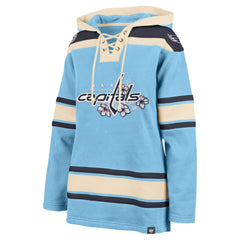 Washington Capitals '47 Women's Superior Lacer Pullover Hoodie - Light Blue | US 203730595
