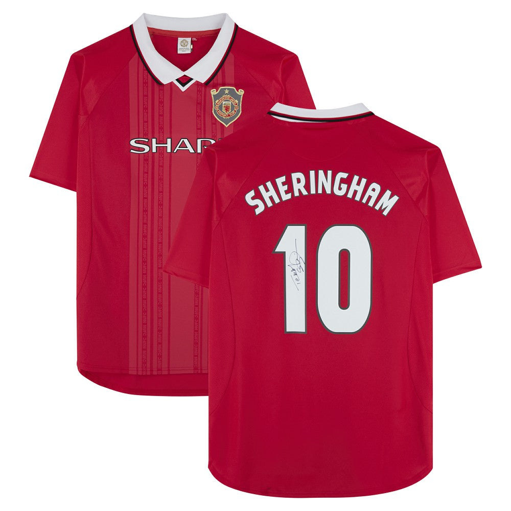Teddy Sheringham Manchester United Autographed 1999 Red UEFA Champions League Home Jersey Icons - Adidas discount