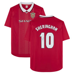 Teddy Sheringham Manchester United Autographed 1999 Red UEFA Champions League Home Jersey Icons - Adidas discount