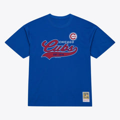 Chicago Cubs Mitchell & Ness Script Sweep Arch T-Shirt - Royal T-shirts