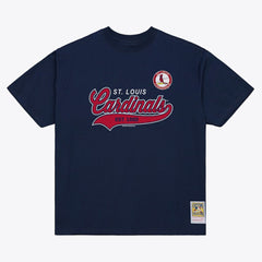 St. Louis Cardinals Mitchell & Ness Script Sweep Arch T-Shirt - Navy T-shirts