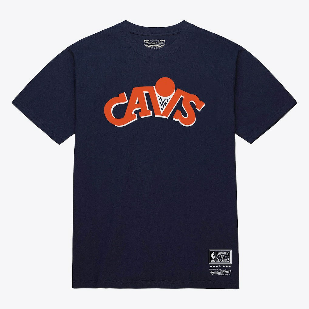 Cleveland Cavaliers Unisex Hardwood Classics Arch T-Shirt Navy - Mitchell & Ness
