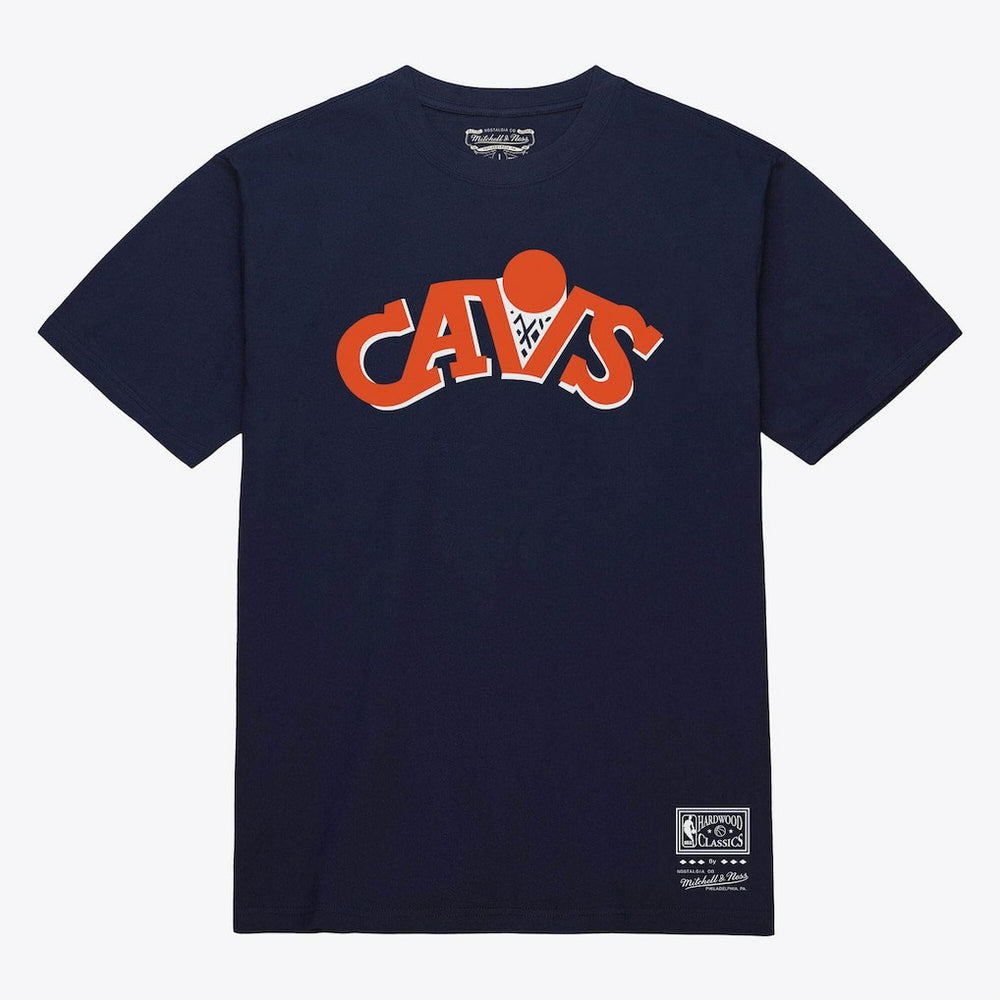 Cleveland Cavaliers Unisex Hardwood Classics Arch T-Shirt Navy - Mitchell & Ness