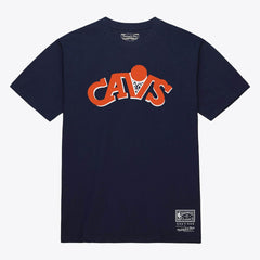 Cleveland Cavaliers Unisex Hardwood Classics Arch T-Shirt Navy - Mitchell & Ness