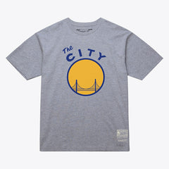 Golden State Warriors Unisex Hardwood Classics Arch T-Shirt Heather Gray - Mitchell & Ness outlet