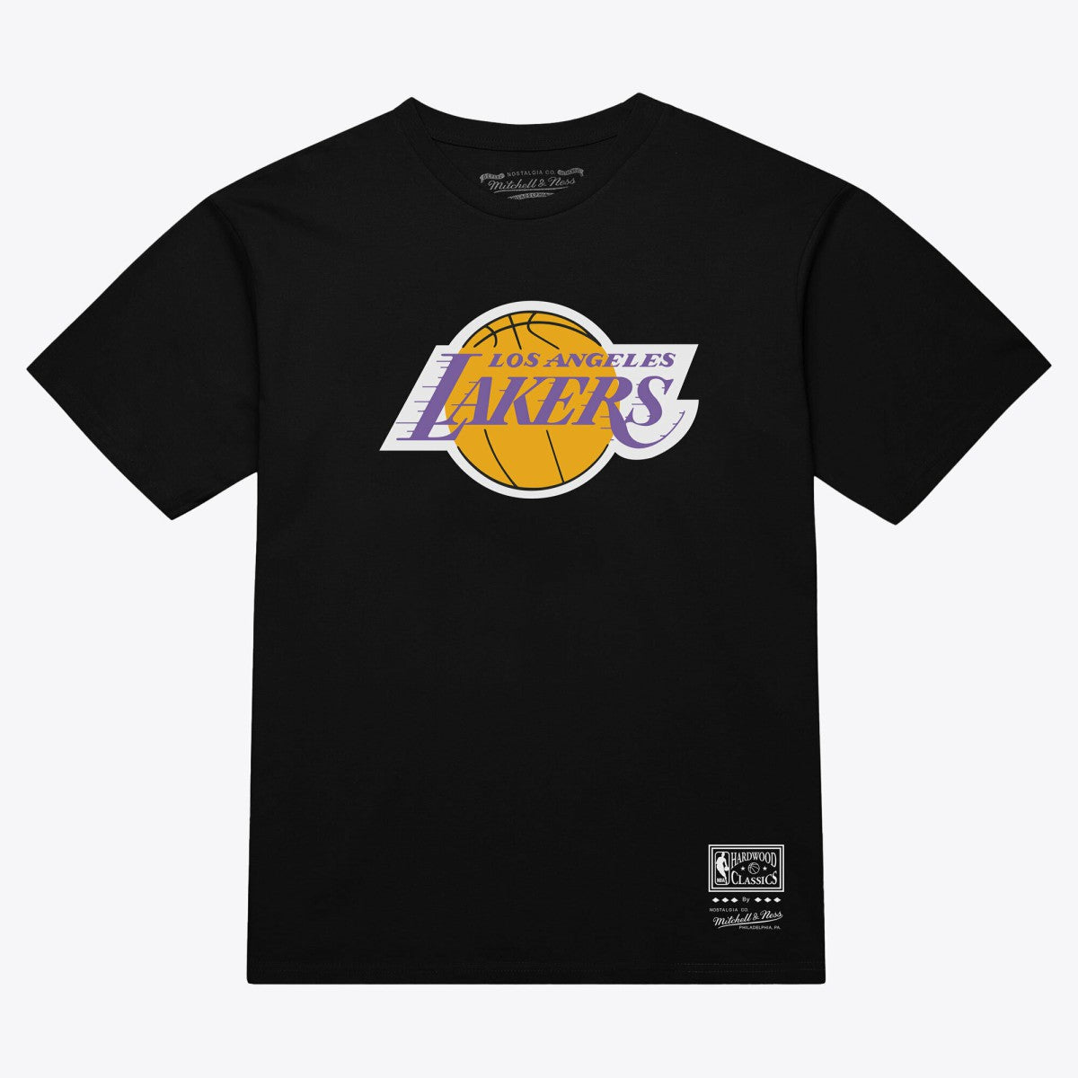 Los Angeles Lakers Unisex Hardwood Classics Arch T-Shirt Black - Mitchell & Ness