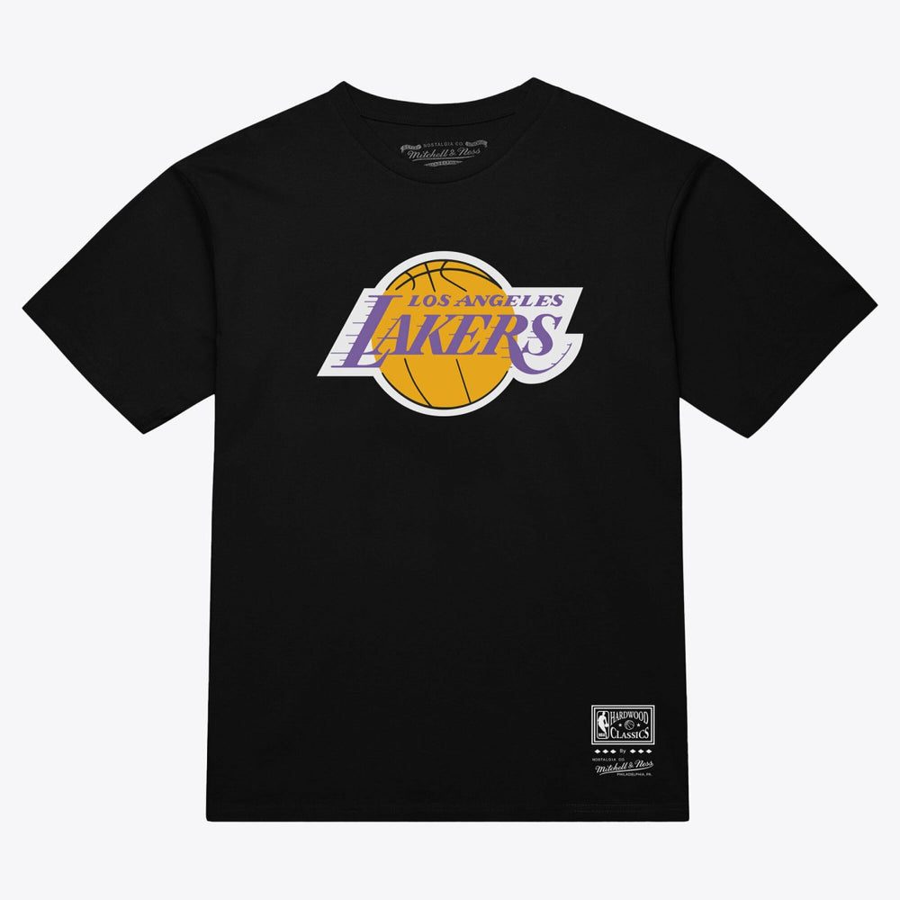 Los Angeles Lakers Unisex Hardwood Classics Arch T-Shirt Black - Mitchell & Ness
