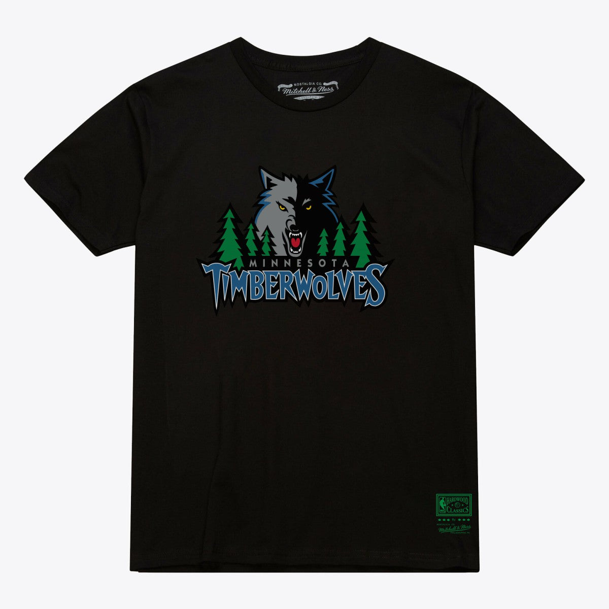 Minnesota Timberwolves Unisex Hardwood Classics Arch T-Shirt Black - Mitchell & Ness