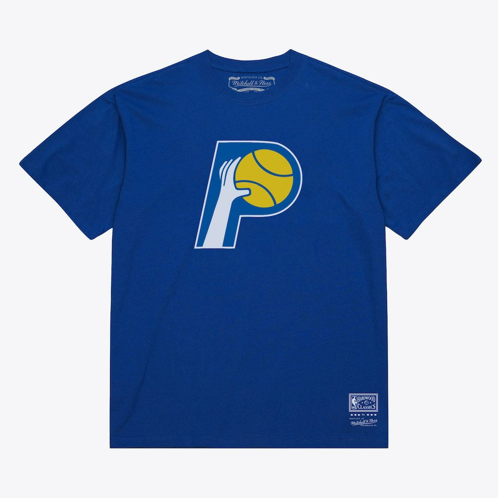 Indiana Pacers Unisex Hardwood Classics Arch T-Shirt Royal - Mitchell & Ness