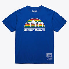 Denver Nuggets Unisex Hardwood Classics Basic Logo Arch T-Shirt Royal - Mitchell & Ness outlet