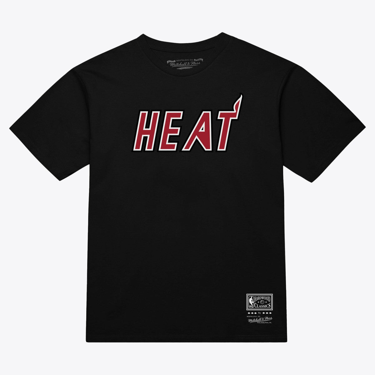 Miami Heat Unisex Wordmark T-Shirt Black - Mitchell & Ness