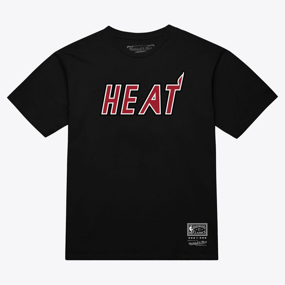 Miami Heat Unisex Wordmark T-Shirt Black - Mitchell & Ness