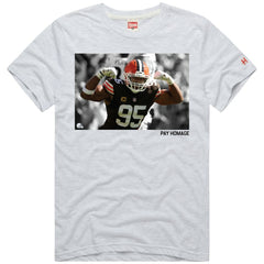 Myles Garrett Cleveland Browns Homage Unisex Player Graphic Tri-Blend T-Shirt - Ash T-shirts