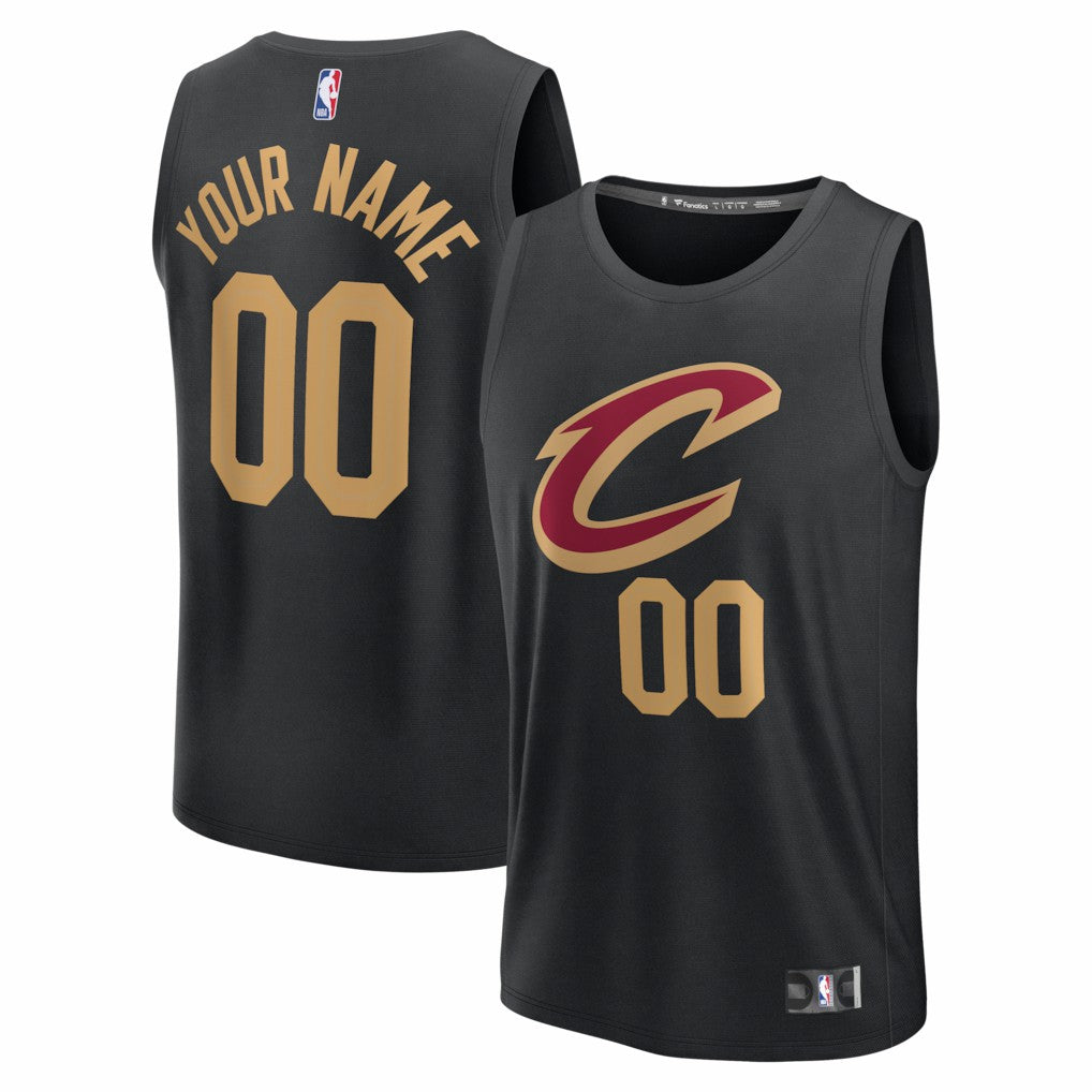 Cleveland Cavaliers Youth Fastbreak Custom Jersey Statement Editi- Black - Fanatics