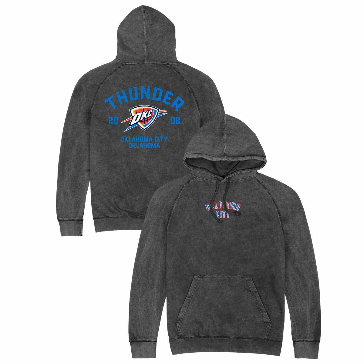 Oklahoma City Thunder Stadium Essentials Unisex Get Back Vintage Raglan Hoodie Black outlet