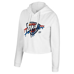 Oklahoma City Thunder Stadium Essentials Women's Ice Cream Cropped Hoodie White