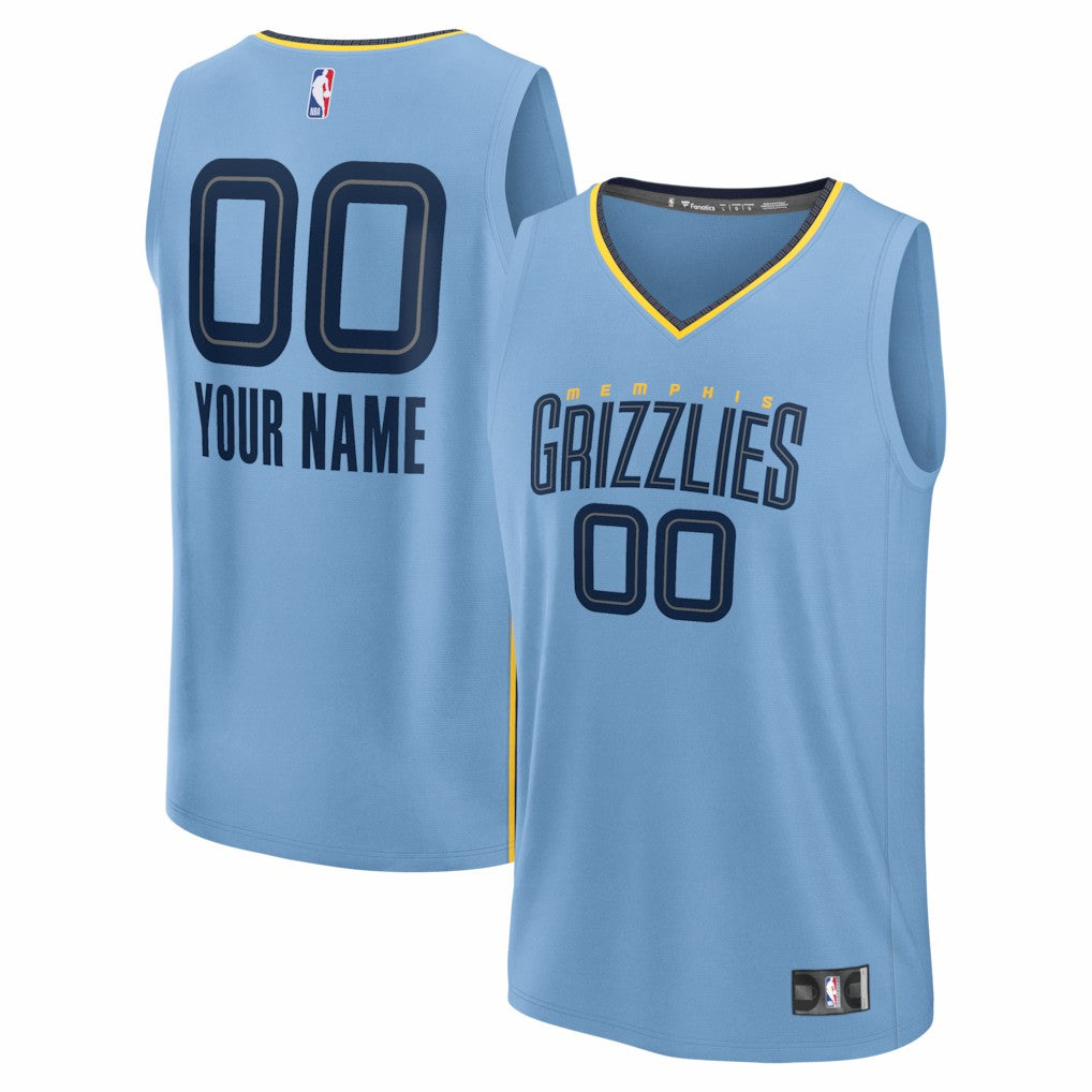 Memphis Grizzlies Youth Fastbreak Custom Jersey Statement Edition Light Blue - Fanatics outlet