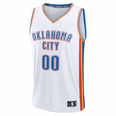 Oklahoma City Thunder Youth Fastbreak Custom Jersey Association Edition White - Fanatics