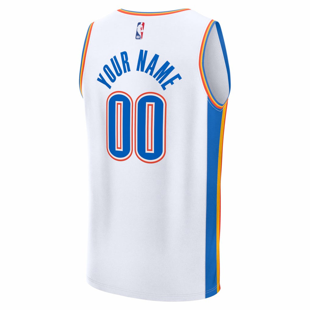 Oklahoma City Thunder Youth Fastbreak Custom Jersey Association Edition White - Fanatics