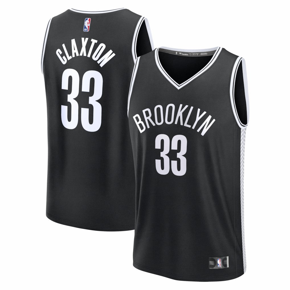 Nic Claxton Brooklyn Nets Fast Break Replica Jersey Black Icon Edition - Fanatics