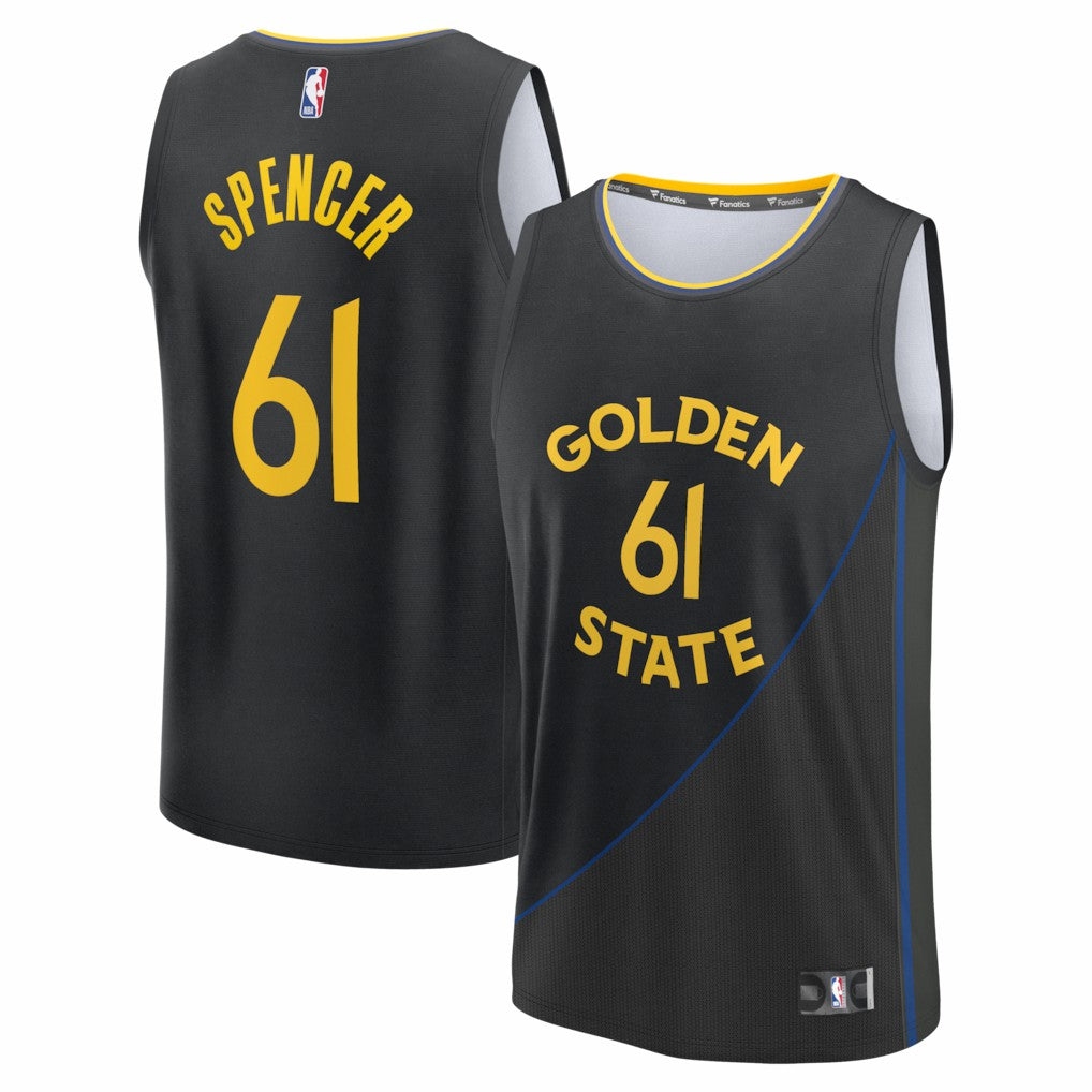 Pat Spencer Golden State Warriors Fast Break Replica Player Jersey Statement Editi- Black - Fanatics