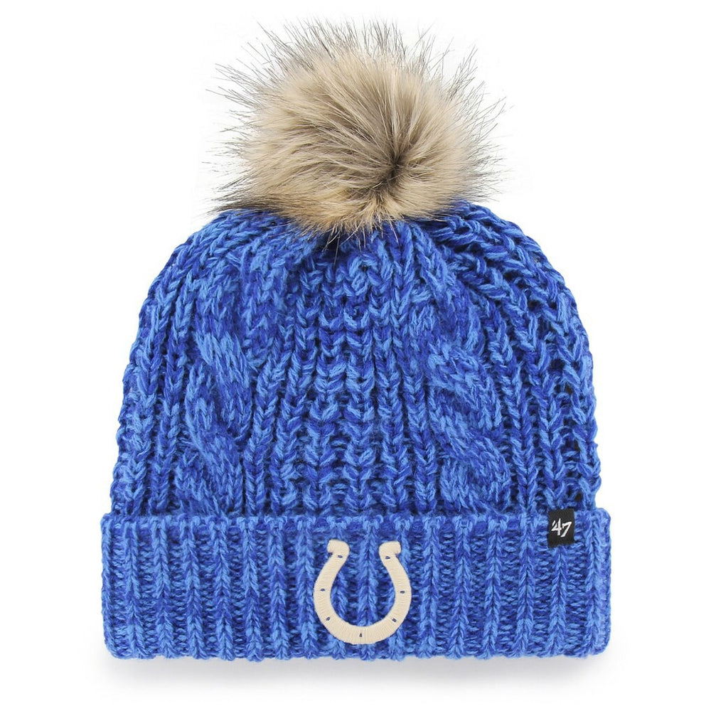 Indianapolis Colts '47 Women's Meeko Cuffed Knit Hat with Pom - Royal Hats